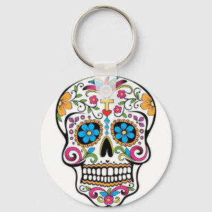 Colorful Sugar Skull Sleutelhanger