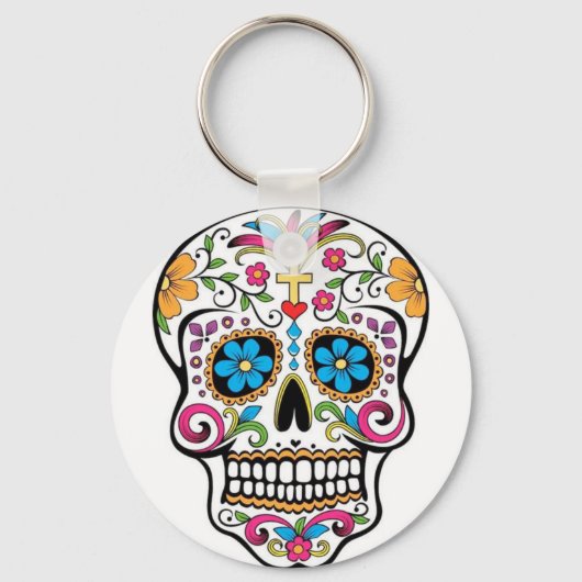 Colorful Sugar Skull Sleutelhanger (Voorkant)