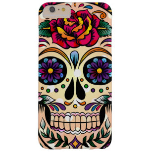 Colorful Sugar Skull Swirls & Roos Barely There iPhone 6 Plus Hoesje
