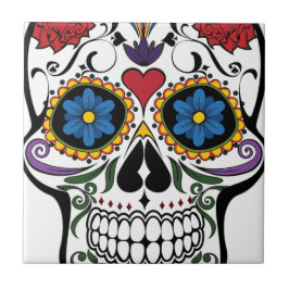 Colorful Sugar Skull Tegeltje