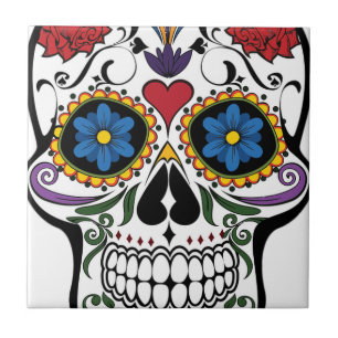 Colorful Sugar Skull Tegeltje