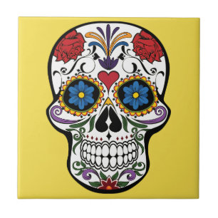 Colorful Sugar Skull Tegeltje