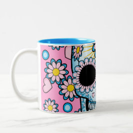 Colorful Sugar Skull Tweekleurige Koffiemok