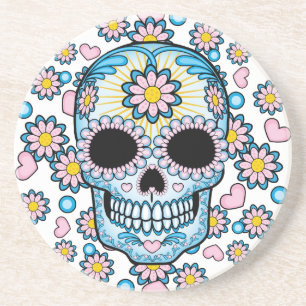 Colorful Sugar Skull Zandsteen Onderzetter
