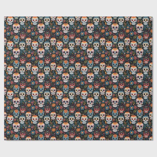 Colorful Sugar Skulls Cadeaupapier (Vlak)