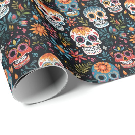 Colorful Sugar Skulls Cadeaupapier (Rol Hoek)