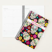Colorful Sugar Skulls Fiesta op Black Planner (Display)