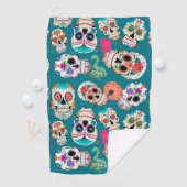 Colorful Sugar Skulls Golfhanddoek (Insitu)