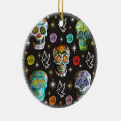 Colorful Sugar Skulls Keramisch Ornament (Rechts)