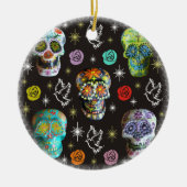 Colorful Sugar Skulls Keramisch Ornament (Voorkant)