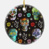 Colorful Sugar Skulls Keramisch Ornament (Achterkant)