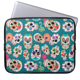 Colorful Sugar Skulls Laptop Sleeve