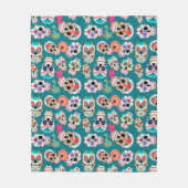 Colorful Sugar Skulls Patroon Fleece Deken (Voorkant)