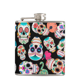 Colorful Sugar Skulls Patroon Heupfles