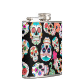Colorful Sugar Skulls Patroon Heupfles (Rechts)