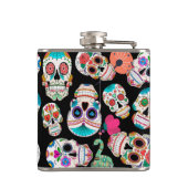 Colorful Sugar Skulls Patroon Heupfles (Achterkant)