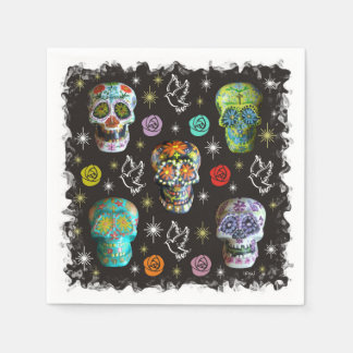 Colorful Sugar Skulls Servetten