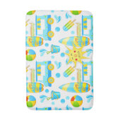 Colorful Summer and Beach Fun Monogrammed Pattern Badmat (Voorkant Verticaal)
