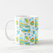 Colorful Summer and Beach Fun Monogrammed Pattern Koffiemok (Links)