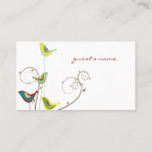 Colorful Summer Birds & Swirls Whimsical Wedding Plaatskaartje (Achterkant)