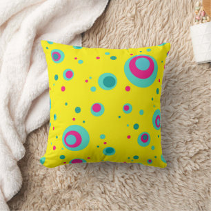 Colorful Summer Bubbles stippen Geel vers patroon Kussen