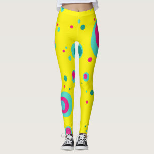 Colorful Summer Bubbles stippen Geel vers patroon Leggings