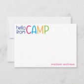 Colorful Summer Camp Personated Note Cards Bedankkaart (Voorkant)