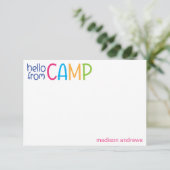 Colorful Summer Camp Personated Note Cards Bedankkaart (Staand voorkant)