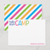 Colorful Summer Camp Personated Note Cards Bedankkaart (Voorkant / Achterkant)