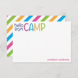 Colorful Summer Camp Personated Note Cards Bedankkaart