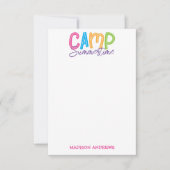 Colorful Summer Camp Personated Note Cards Bedankkaart (Voorkant)