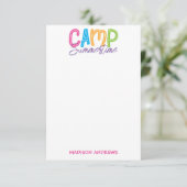 Colorful Summer Camp Personated Note Cards Bedankkaart (Staand voorkant)