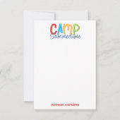 Colorful Summer Camp Personated Note Cards Bedankkaart (Voorkant)