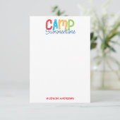 Colorful Summer Camp Personated Note Cards Bedankkaart (Staand voorkant)