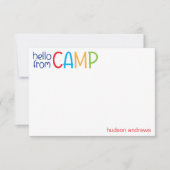 Colorful Summer Camp Personated Note Cards Bedankkaart (Voorkant)