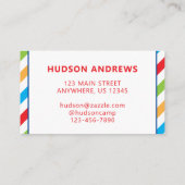 Colorful Summer Camp persoonlijke Kaarten Visitekaartje (Achterkant)