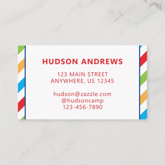 Colorful Summer Camp persoonlijke Kaarten Visitekaartje (Achterkant)