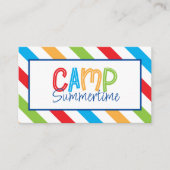 Colorful Summer Camp persoonlijke Kaarten Visitekaartje (Voorkant)