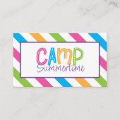 Colorful Summer Camp persoonlijke Kaarten Visitekaartje (Voorkant)