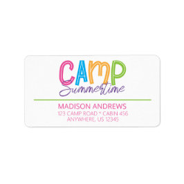 Colorful Summer Camp Return Address Labels