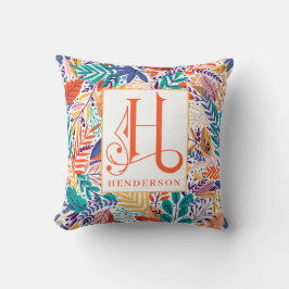 Colorful Summer Floral Pattern Monogram H Kussen