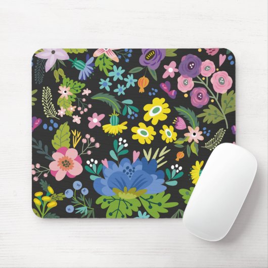 Colorful Summer Flower Pattern Muismat (Met muis)
