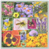 Colorful Summer Flowers and Insects Collage Sticker (Voorkant)