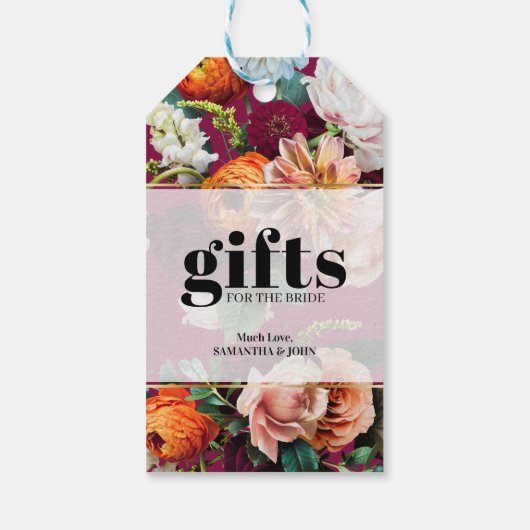 Colorful Summer Flowers Cadeaulabel (Achterkant)