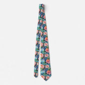 Colorful Summer Flowers Pretty Floral Pattern Stropdas (Achterkant)