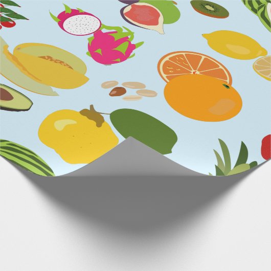 Colorful Summer Fruit Pattern Cadeaupapier (Hoek)