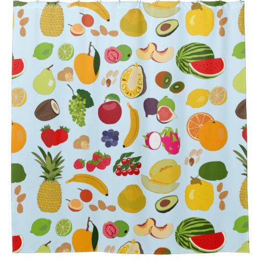 Colorful Summer Fruit Pattern Douchegordijn (Voorkant)