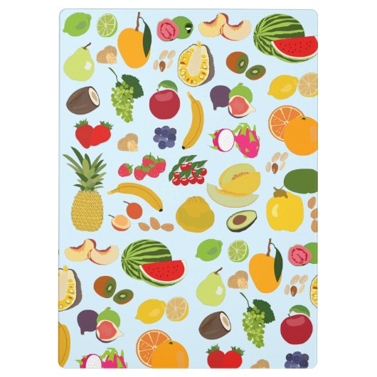 Colorful Summer Fruit Pattern Klembord (Achterkant)