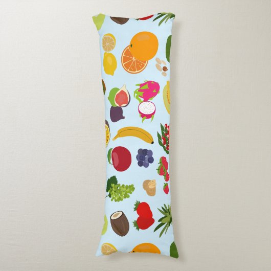 Colorful Summer Fruit Pattern Lichaamskussen (Voorkant Verticaal)