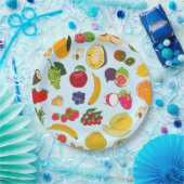 Colorful Summer Fruit Pattern Papieren Bordje (Feest)